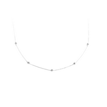Load image into Gallery viewer, Diamond station necklace with 5 diamonds 